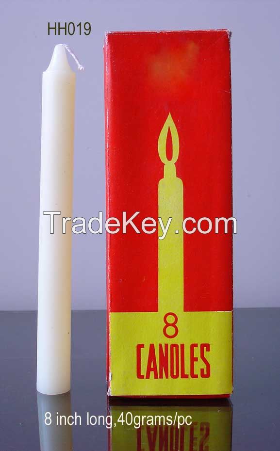 White candles for Africa and Middle East