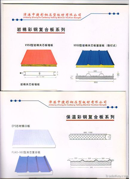 V960Fire Resistance Rockwool Sandwich Panel