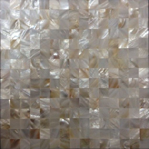 sea shell art, white Mother of pearl mosaic