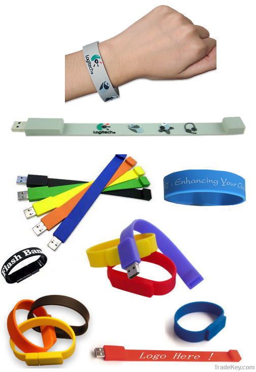 Talect-UB02-Bracelet customized color and logo PVC usb flash drive