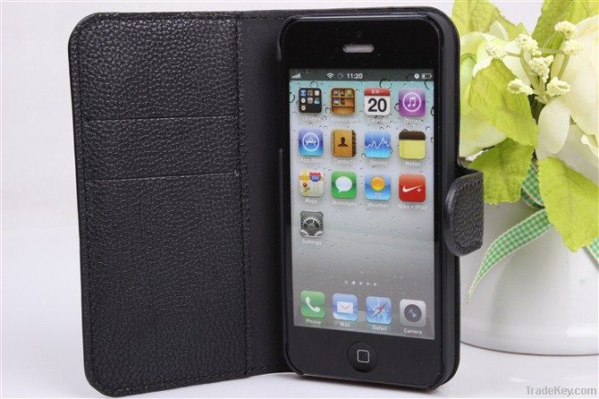 High Quality Fashionable Wallet Design Leather Case Cover for iphone 5