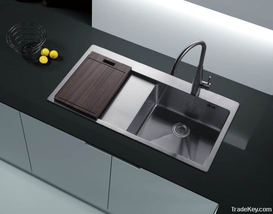 modern kitchen cabinet with drainboard sink RTS 101A-2