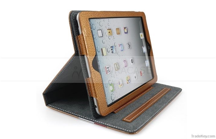 Functional style leather case for iPad mini