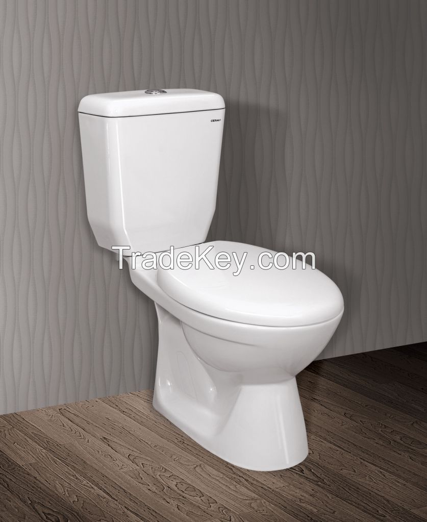 Ceramic Water Closet (2 pieces/Dual flush/Nano finished/S trap) 