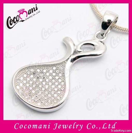 Micro Pave Setting Rhodium Copper Exotic Pendant Bails CZ