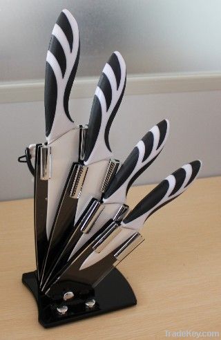 Ceramic knives with patent handle sets