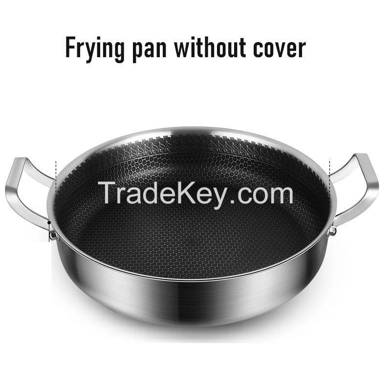 304 stainless steel non stick pan for gas stove and induction cooker