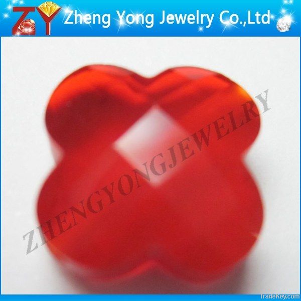 Faceted butterfly red glass stone for jewelry