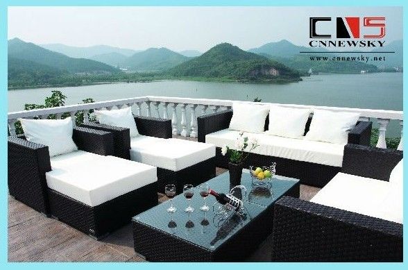 PE rattan outdoor furniture garden sofa set