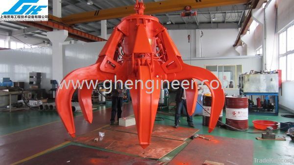 Single Rope Motor/Electro Hydraulic Orange Peel Grab for Waste Stee