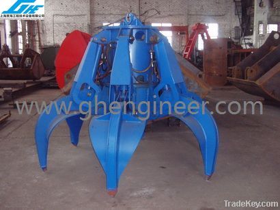 Single Rope Motor/Electro Hydraulic Orange Peel Grab for Waste Stee