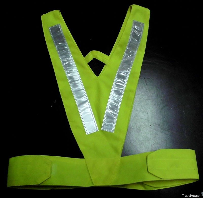 Reflective safety neck-v vest