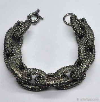 pave rhinestone chain link bracelet