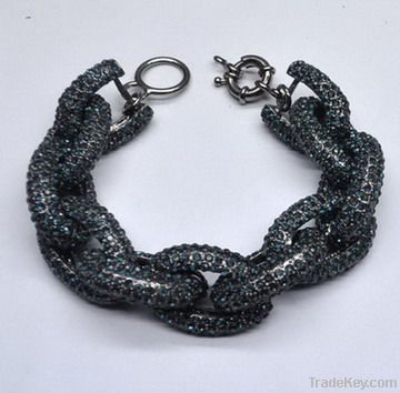 pave rhinestone chain link bracelet