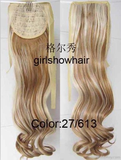 High quality wholesale Long Wavy Curly Ponytail Hair Extensions For Bl