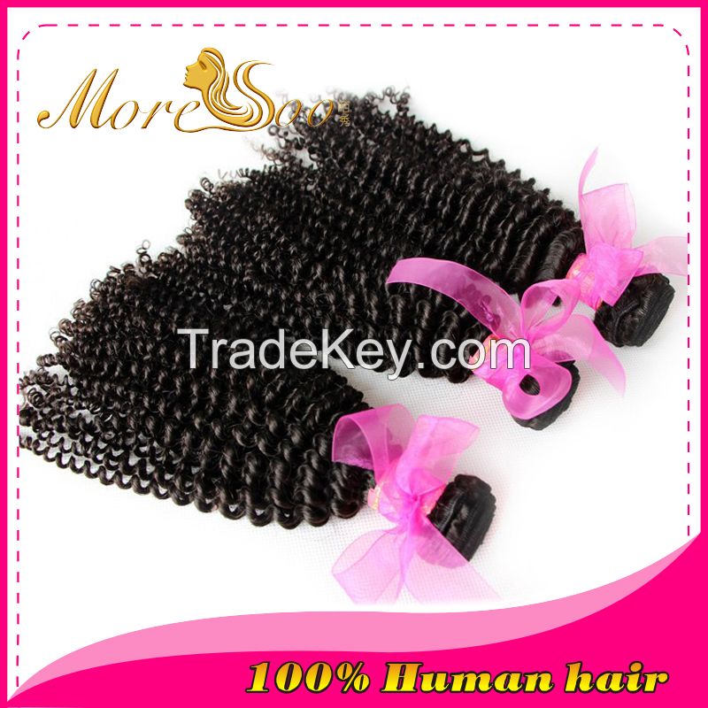 Moresoo high quality unprocessed natural color 6A indian Deep weave virgin  human hair