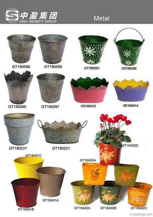 metal planter, metal flower pot