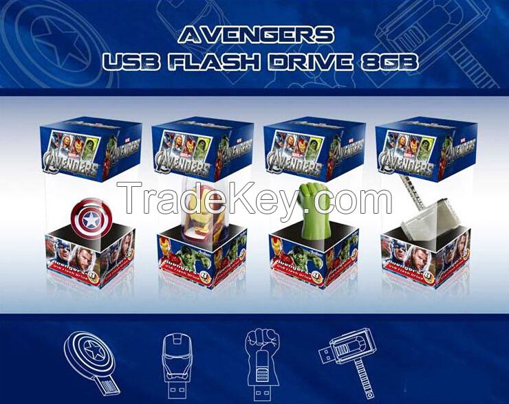 Newest top quality star war usb pen drive hammer thor hulk captain America iron man USB flash drive