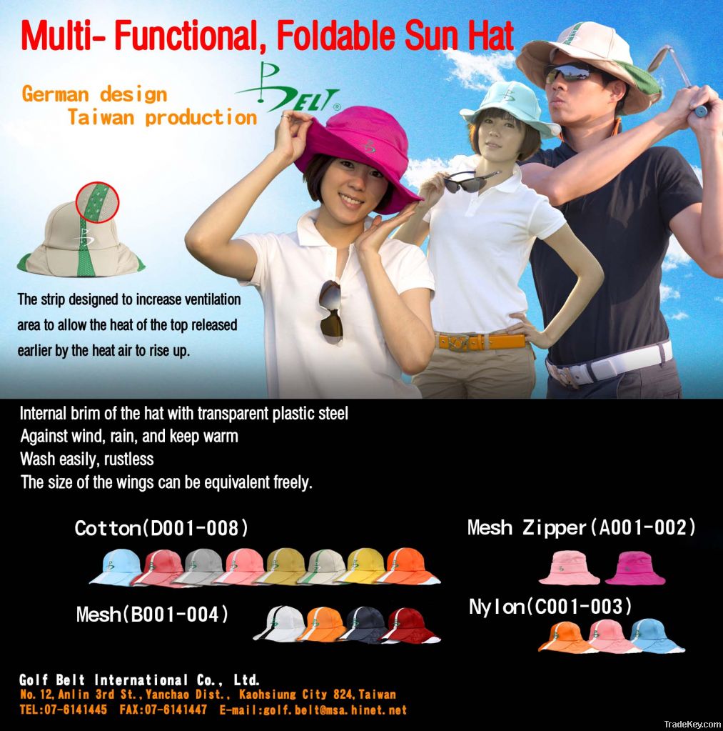 MULTI-FUNCTIONAL, FOLDABLE SUN HAT