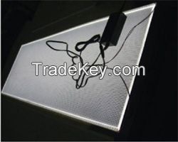 Full custom edge-lit flat led light panel with L shape aluminium profile for back lighting