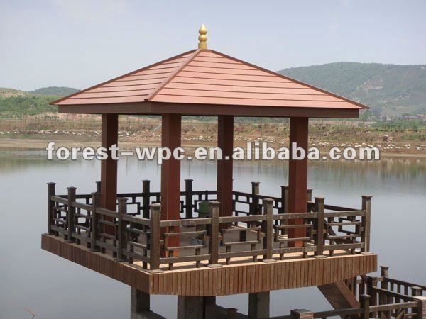 2012 no painting,no glue,low maintenance wood plastic composite pergola