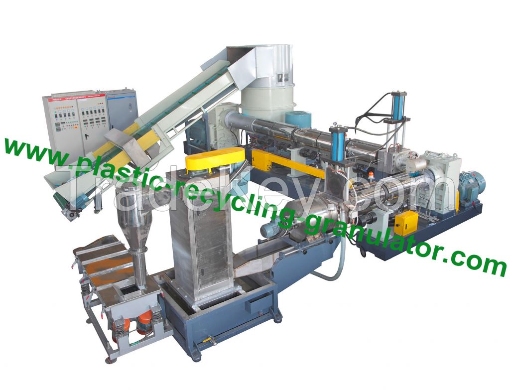 Plastic granulation unit for recycling PP woven bag PE film