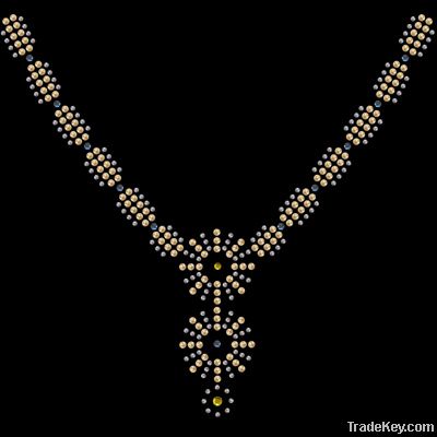 Neckline Hotfix Rhinestone Design