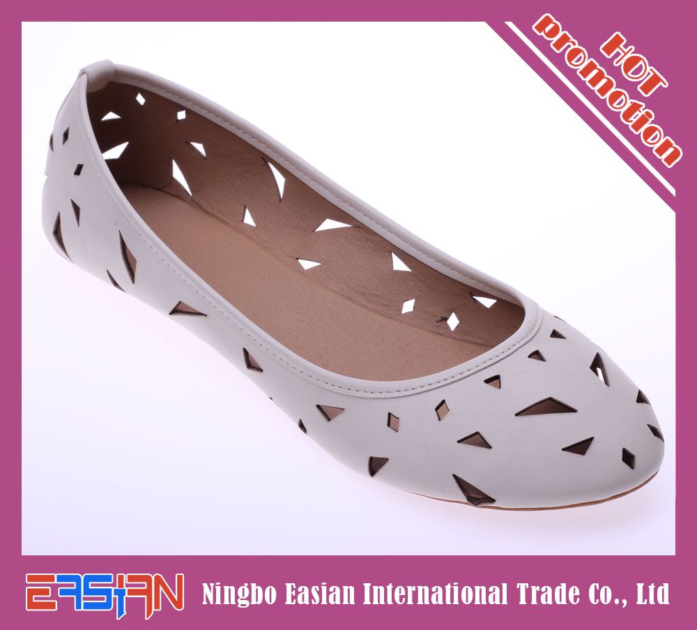 Latest summer laser cut-out ballet flat shoes for women