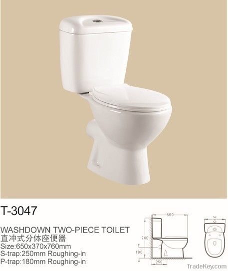 two piece toilet bowl