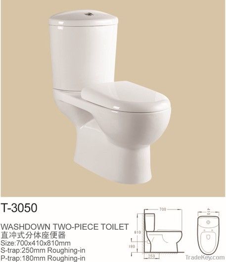 two piece toilet bowl