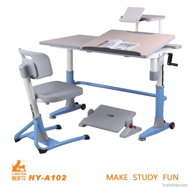 Height Adjustable Kids Study Desk and Chair