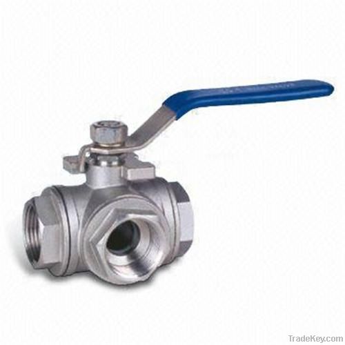 Stainless Steel  Reduced Bore Three Way Screw Threaded Ball Valve