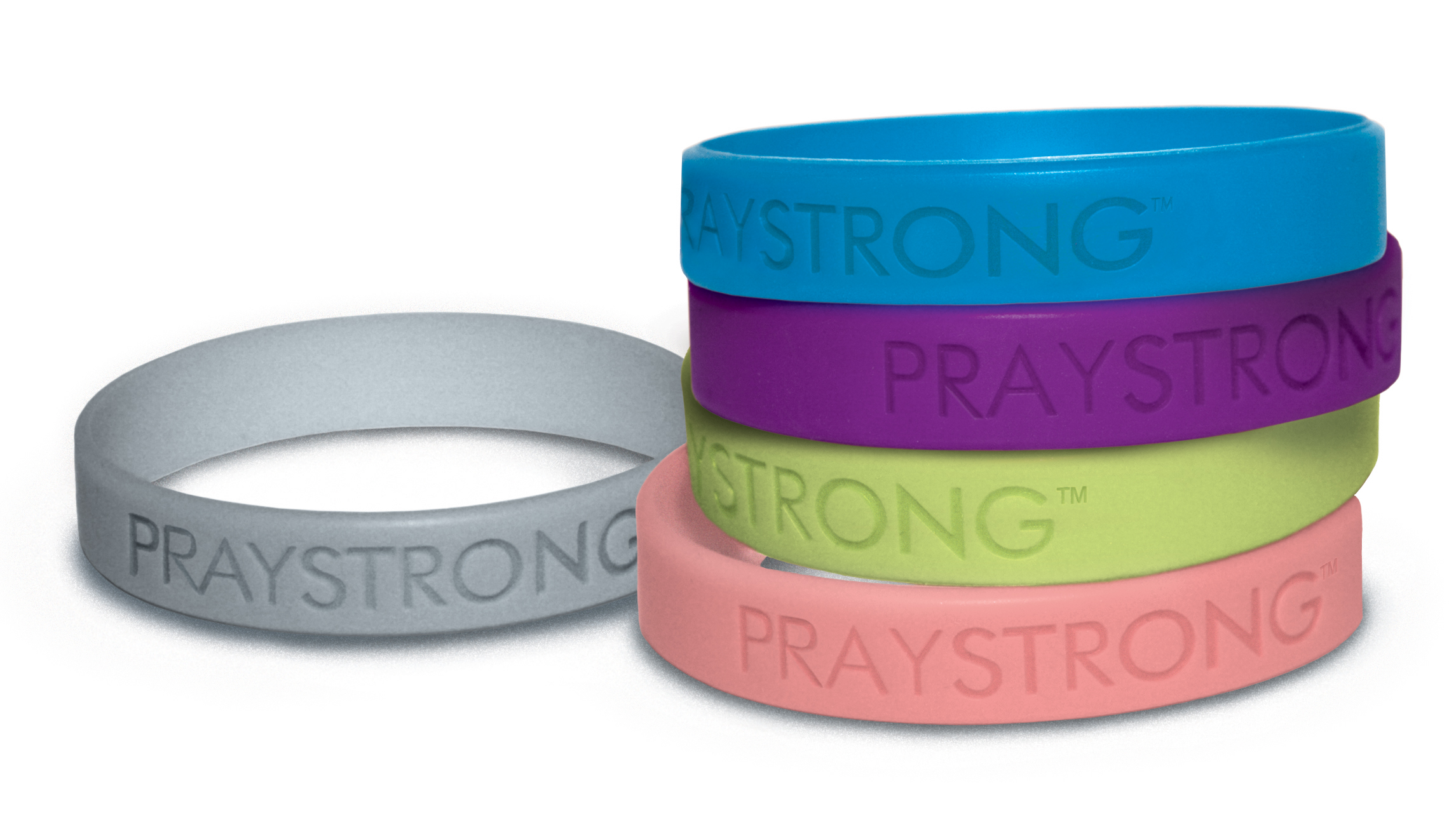 Bulk Quantity PRAY STRONG Rubber Bracelets