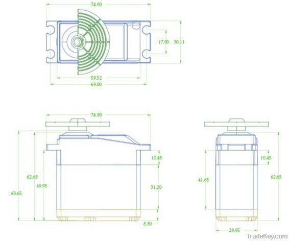 Supplier Of Best Quality 32KG Analog Mental RC Servo For Car, Toy, Ship