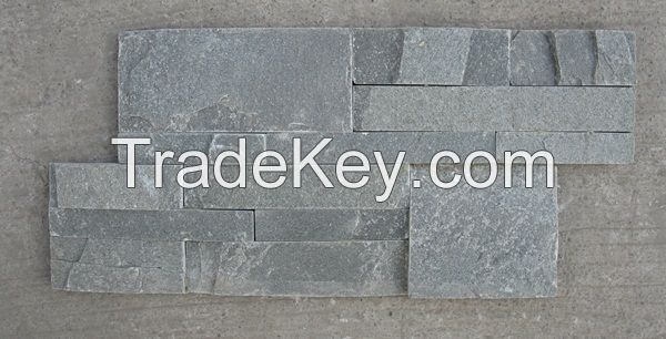 Grey slate wall clading --split face ledge stone 18x35x1.5-2.5cm