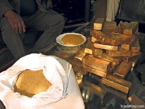 Unrefined gold bars, Gold Bullion, Gold Nuggets