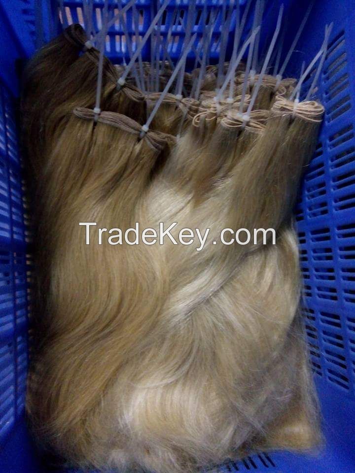 human hair machine weft