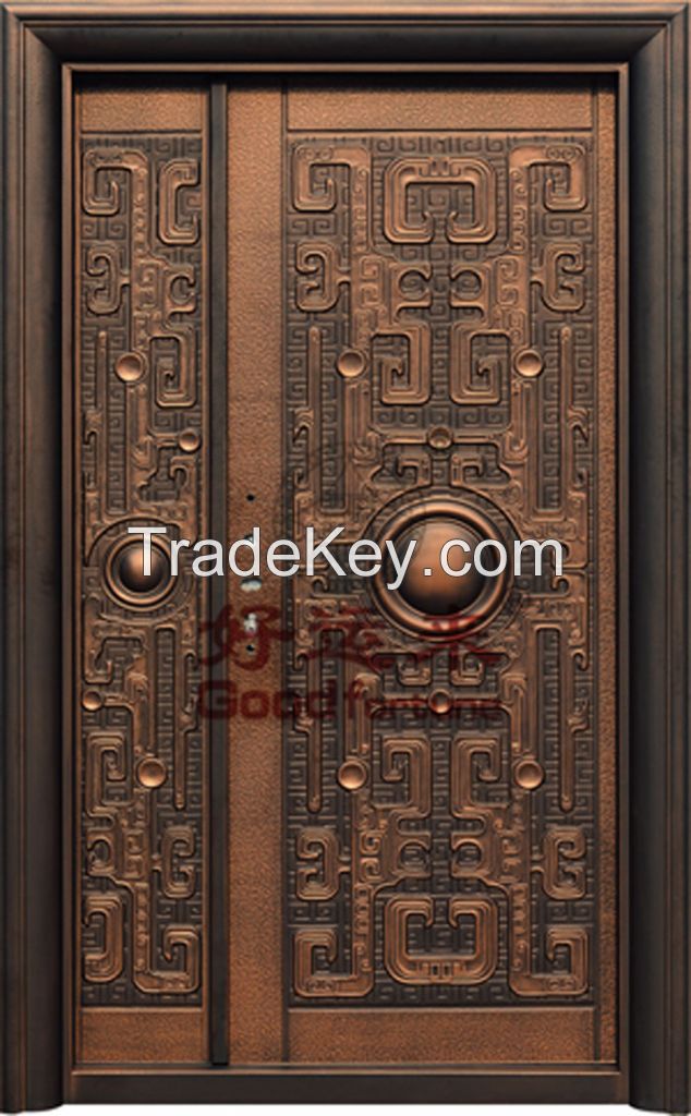 Hand Carved Copper Aluminum Fire Door 