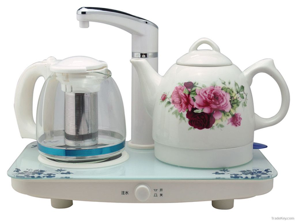 Electric water kettle and Tea pot, porcelain body and steel base