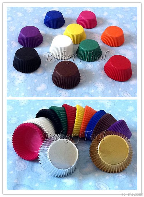 Glassine Paper Muffin Baking Cups with solid white blacke brown colors