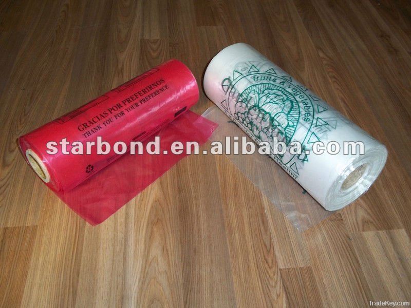 printed plastic flat bag/printed flat bag on roll