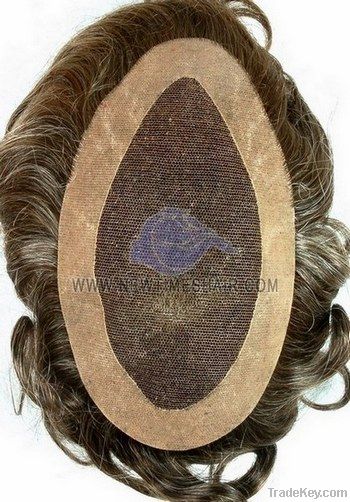 Toupee:German net base with 1Ã¢ï¿½Â³ PU coat edge all around