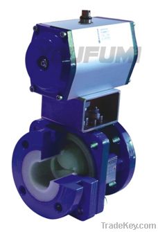 PTFE FEP PFA TEFLON PVDF ETFE  line ball valve