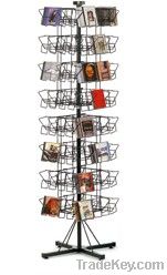 floor-standing metal wire rotatable CD&amp;DVD display rack