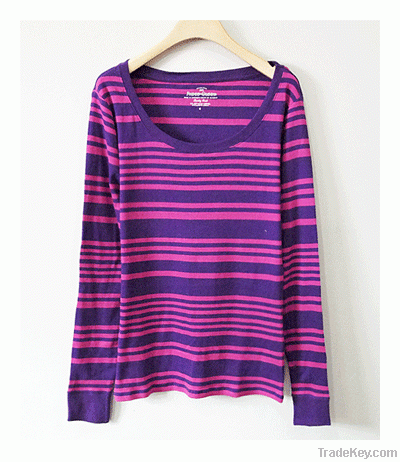 Ladies stripe sweat shirt