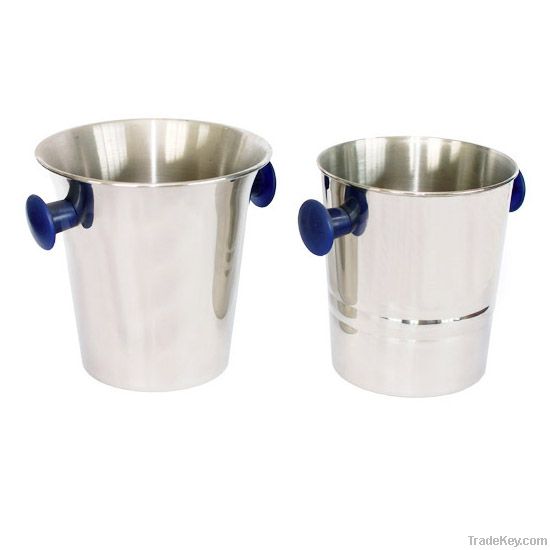 Stainless Steel Ice Bucket With Plastic Handle