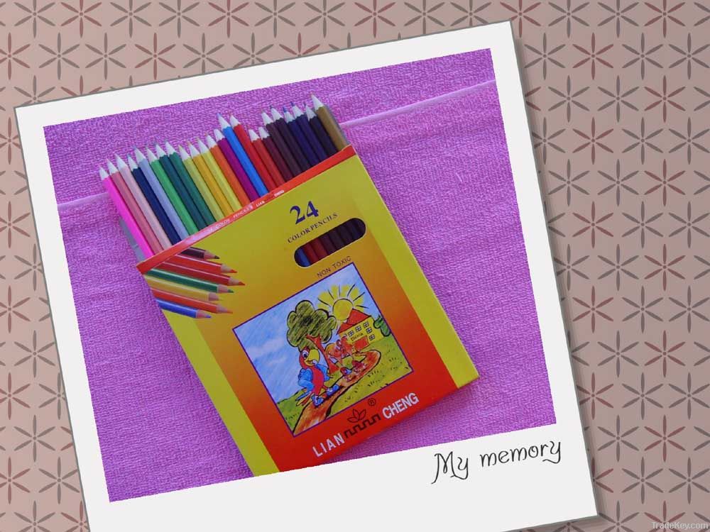 24pcs colour pencil set drawing pencil wood