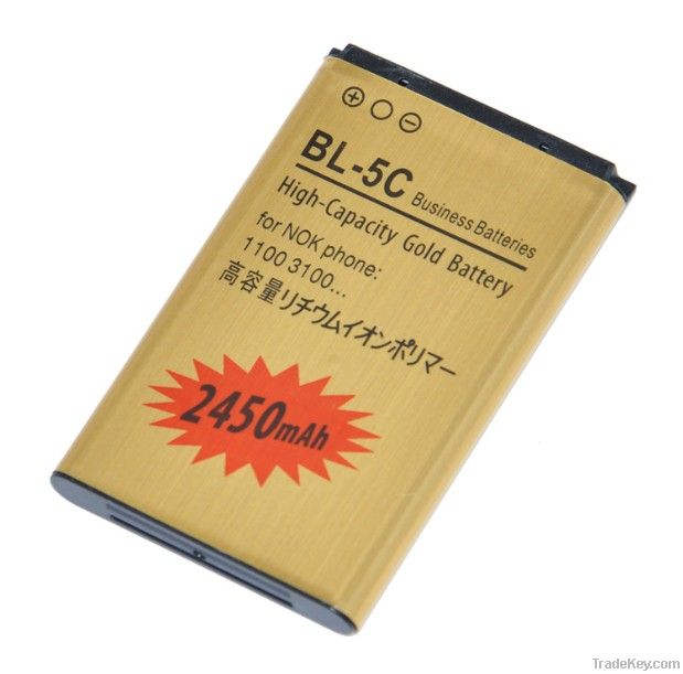 2450mAh BL-5C phone battery for Nokia phone 1100/1108/1110/1112/1116