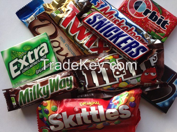 Kinder Bueno, Kit Kat, Milka, Mars, Snickers, Skittles Chocolate Candy