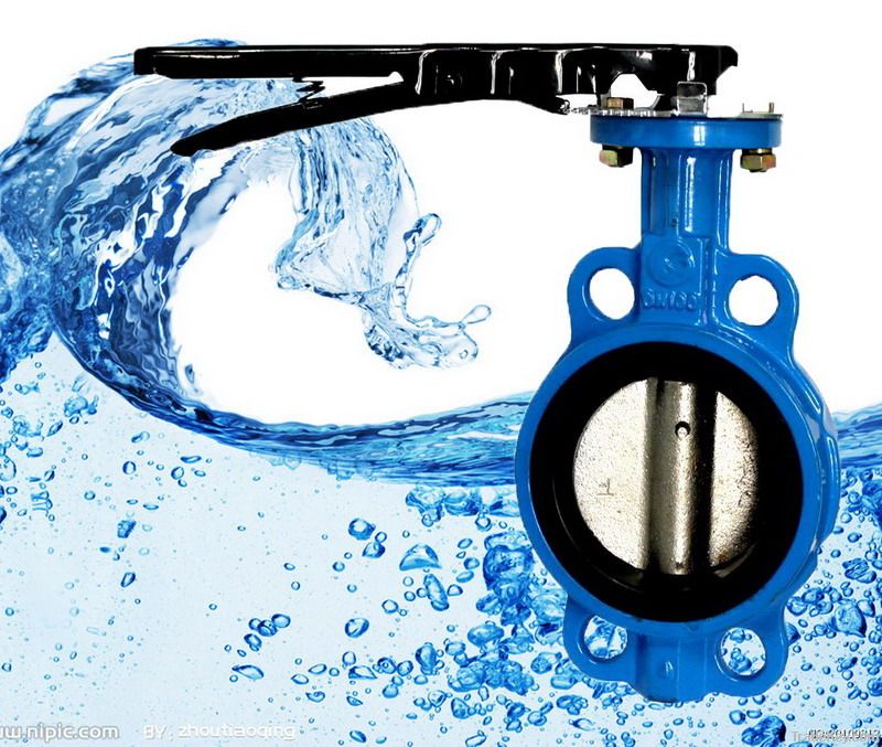 Wafer type EPDM lined soft sealing butterfly valve